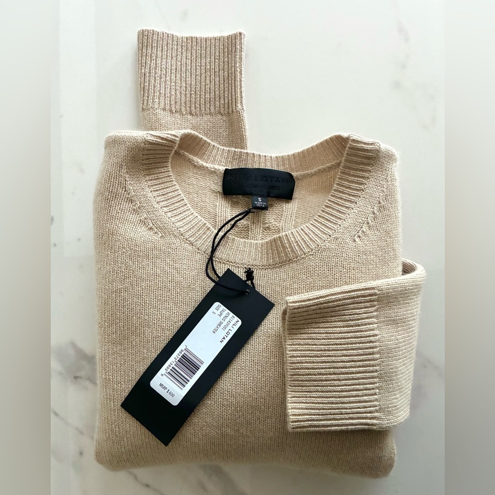 Nili Lotan Venus Tan Cashmere Sweater $650